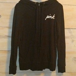 Oversized VS pink zip up hoodie
